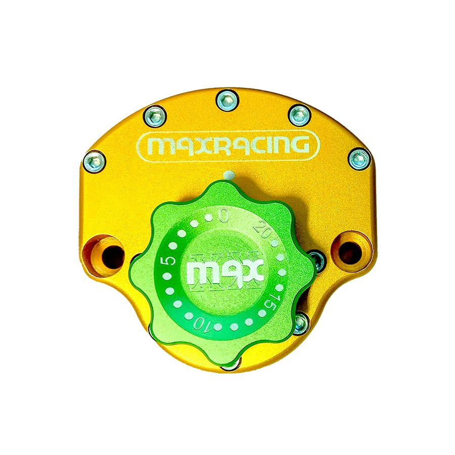 MaxRacing MAX20 Steering Damper - Honda - CBR600 F Base Color: Gold Regulator Color: Green