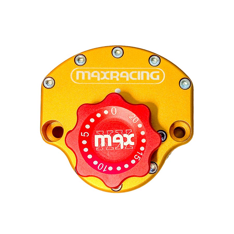 MaxRacing MAX20 Steering Damper - Kawasaki - ZX-12R Base Color: Gold Regulator Color: Red