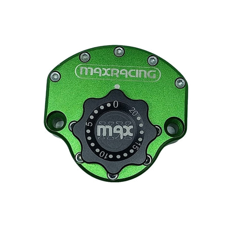 MaxRacing MAX20 Steering Damper - AJP - PR5 Base Color: Green Regulator Color: Black