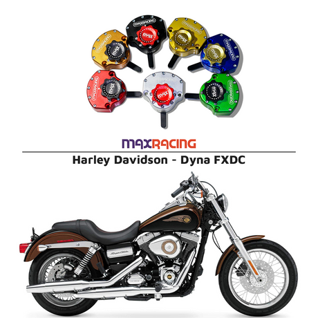 MaxRacing MAX20 Steering Damper - Harley Davidson - Dyna FXDC Base Color: Black Regulator Color: Black
