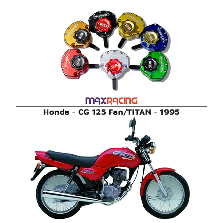 MaxRacing MAX10 Steering Damper - Honda - CG 125 Fan/TITAN - 1995 Base Color: Black Regulator Color: Black