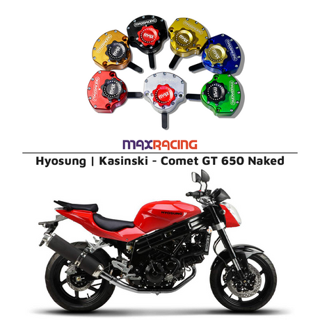 MaxRacing MAX20 Steering Damper - Hyosung | Kasinski - Comet GT 650 Naked Base Color: Black Regulator Color: Black