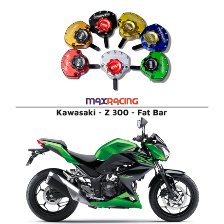 MaxRacing MAX10 Steering Damper - Kawasaki - Z 300 - Fat Bar Base Color: Black Regulator Color: Black