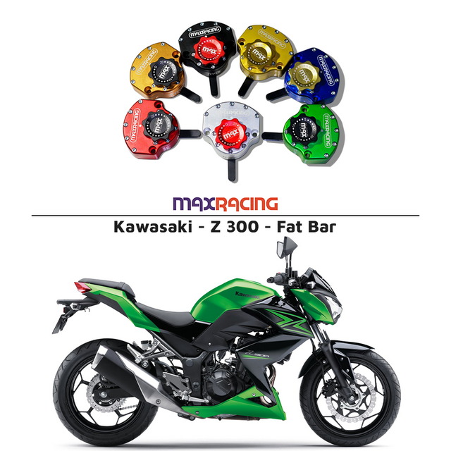 MaxRacing MAX10 Steering Damper - Kawasaki - Z 300 - Fat Bar Base Color: Black Regulator Color: Black