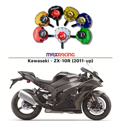MaxRacing MAX20 Steering Damper - Kawasaki - ZX-10R (2011-up) Base Color: Black Regulator Color: Black
