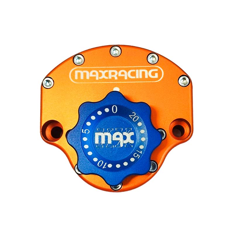 MaxRacing MAX20 Steering Damper - Suzuki - GSX-S 1000 | 950 | GT | GX (2021-up) Base Color: Orange Regulator Color: Blue