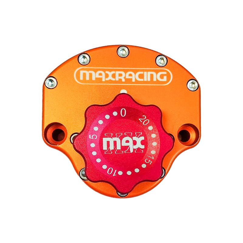 MaxRacing MAX20 Steering Damper - Suzuki - GSX-S 1000 | 950 | GT | GX (2021-up) Base Color: Orange Regulator Color: Red