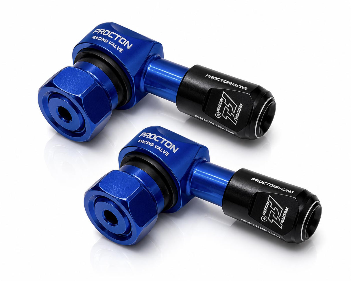 Procton 90 Degree Angled Motorcycle Valve Stem - Dark Blue