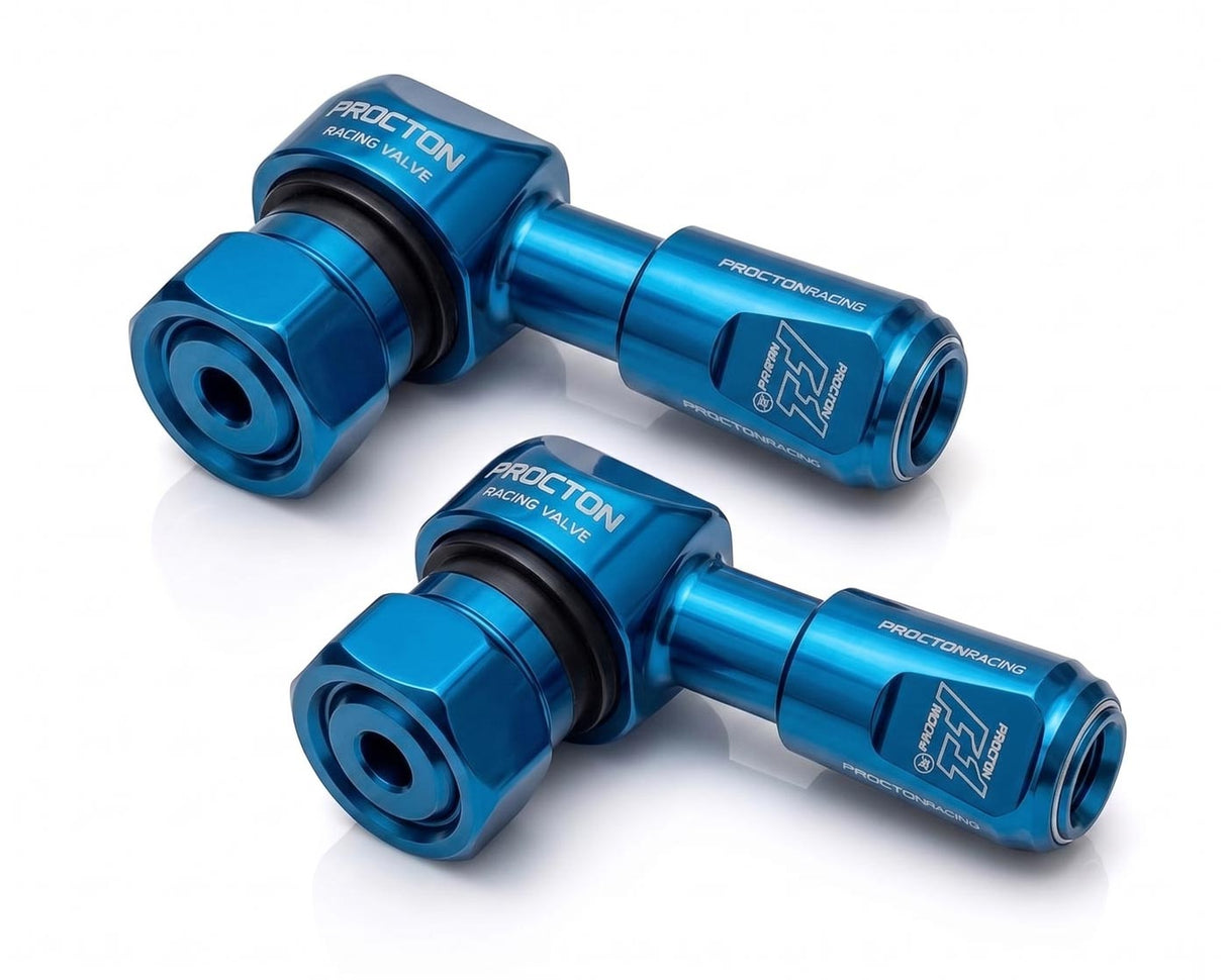 Procton 90 Degree Angled Motorcycle Valve Stem - Light Blue