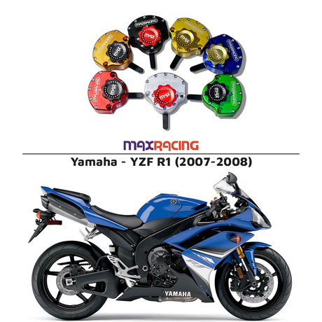 MaxRacing MAX20 Steering Damper - Yamaha - YZF R1 (2007-2008) Base Color: Black Regulator Color: Black