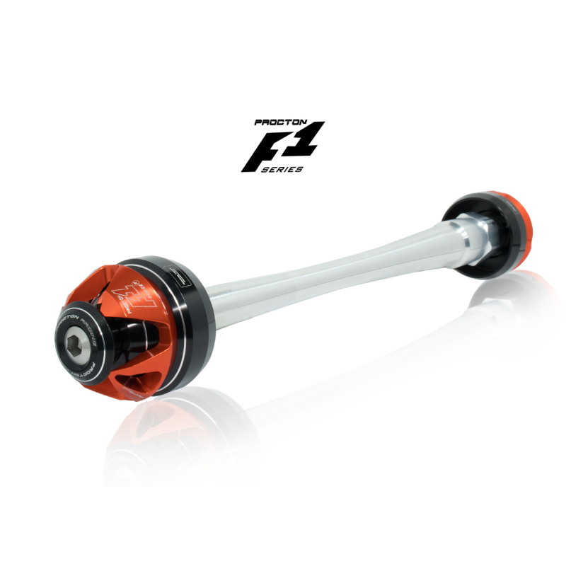 Procton F1 Front Axle Slider - Kawasaki - Z750 / Z800 / Z900 / Z1000 Color: Orange