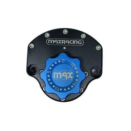 MaxRacing MAX10 Steering Damper - Yamaha - RD 350 Base Color: Black Regulator Color: Blue