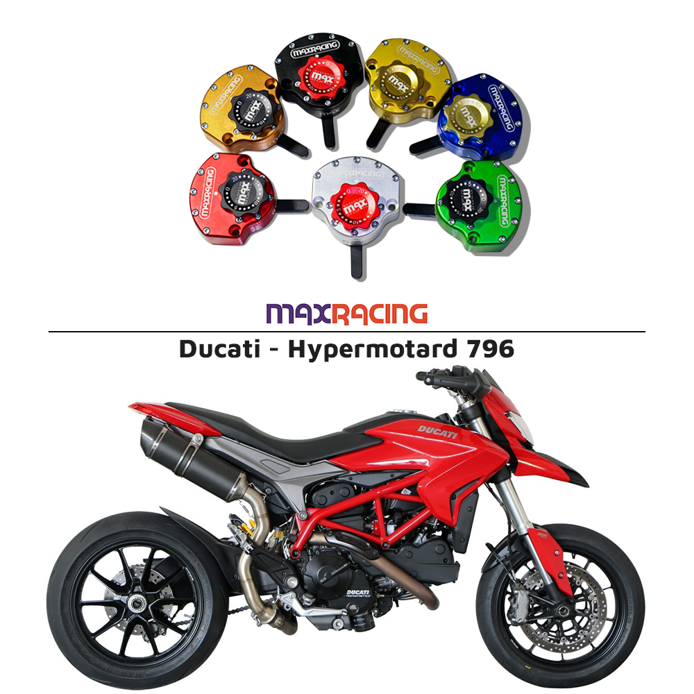 MaxRacing MAX20 Steering Damper - Ducati - Hypermotard 796 Base Color: Black Regulator Color: Black