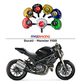 MaxRacing MAX20 Steering Damper - Ducati - Monster 1100 Base Color: Black Regulator Color: Black