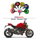 MaxRacing MAX20 Steering Damper - Ducati - Monster 1200 Base Color: Black Regulator Color: Black