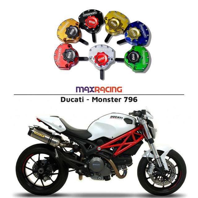 MaxRacing MAX20 Steering Damper - Ducati - Monster 796 Base Color: Black Regulator Color: Black