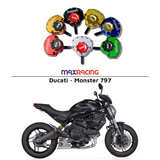 MaxRacing MAX20 Steering Damper - Ducati - Monster 797 Base Color: Black Regulator Color: Black