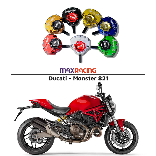 MaxRacing MAX20 Steering Damper - Ducati - Monster 821 Base Color: Black Regulator Color: Black