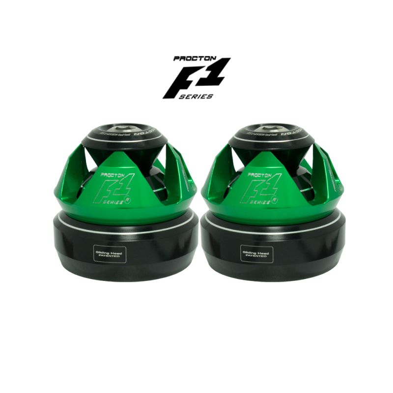 Procton F1 Front Axle Slider - Kawasaki - Versys 1000/ZX6R-636/ZX10R/ZX14 Color: Green
