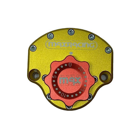 MaxRacing MAX20 Steering Damper - Yamaha - YZF R1 (1998-2001) Base Color: Gold Regulator Color: Red