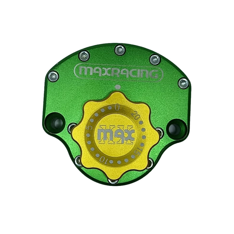 MaxRacing MAX20 Steering Damper - Kawasaki - ZX-6R (2007-2009) Base Color: Green Regulator Color: Gold