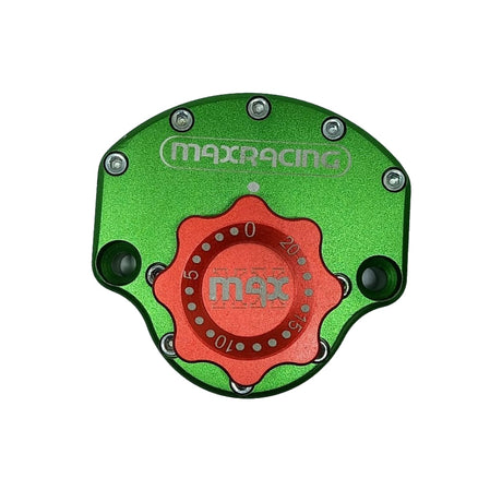 MaxRacing MAX20 Steering Damper - Suzuki - SV650 A Base Color: Green Regulator Color: Red