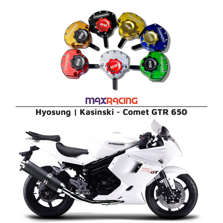 MaxRacing MAX20 Steering Damper - Hyosung | Kasinski - Comet GTR 650 Base Color: Black Regulator Color: Black