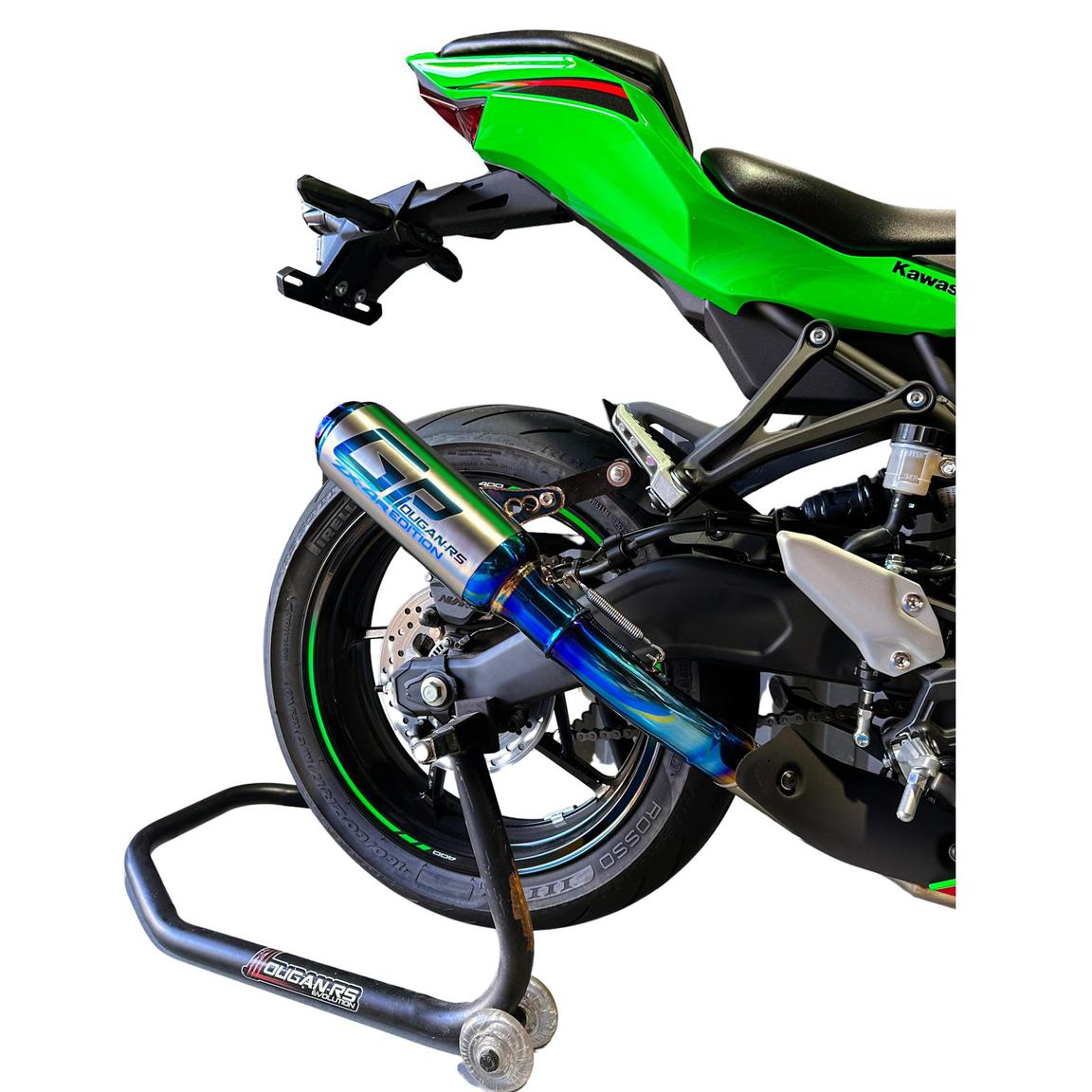 Titanium Muffler Titanium Slip-On Muffler (Blue) | High-Performance | Titanium Slip-On Exhaust | KAWASAKI ZX4R