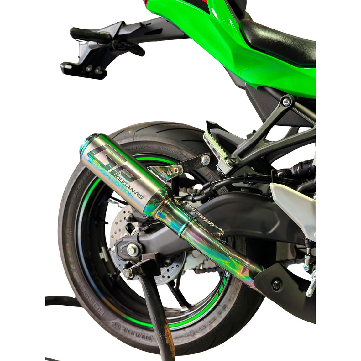 Titanium Muffler Titanium Slip-On Muffler (Green) | High-Performance | Titanium Slip-On Exhaust | KAWASAKI ZX-4R