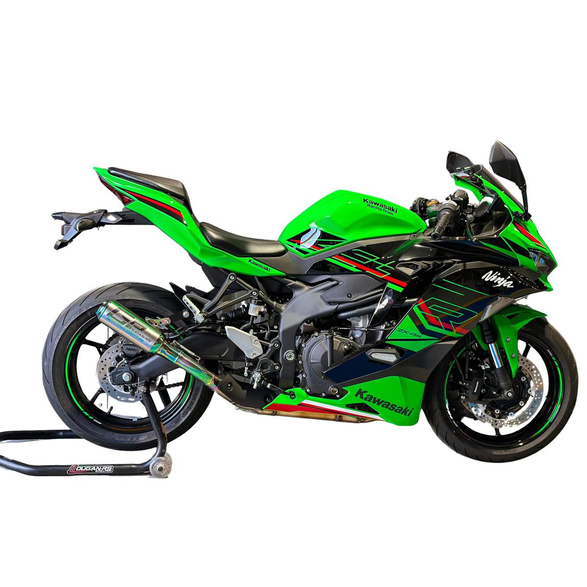 Titanium Muffler Titanium Slip-On Muffler (Green) | High-Performance | Titanium Slip-On Exhaust | KAWASAKI ZX-4R