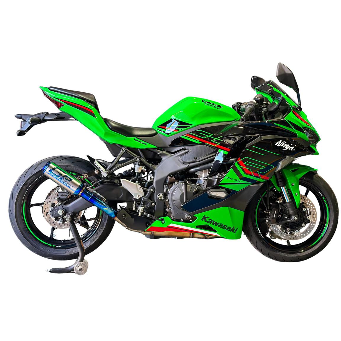 Titanium Muffler Titanium Slip-On Muffler (Blue) | High-Performance | Titanium Slip-On Exhaust | KAWASAKI ZX4R