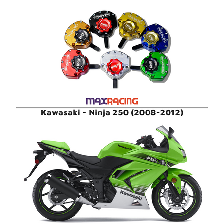 MaxRacing MAX10 Steering Damper - Kawasaki - Ninja 250 (2008-2012) Base Color: Black Regulator Color: Black