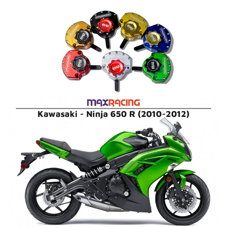 MaxRacing MAX20 Steering Damper - Kawasaki - Ninja 650 R (2010-2012) Base Color: Black Regulator Color: Black