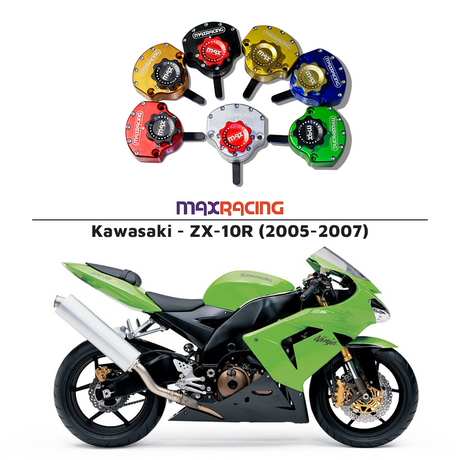 MaxRacing MAX20 Steering Damper - Kawasaki - ZX-10R (2005-2007) Base Color: Black Regulator Color: Black