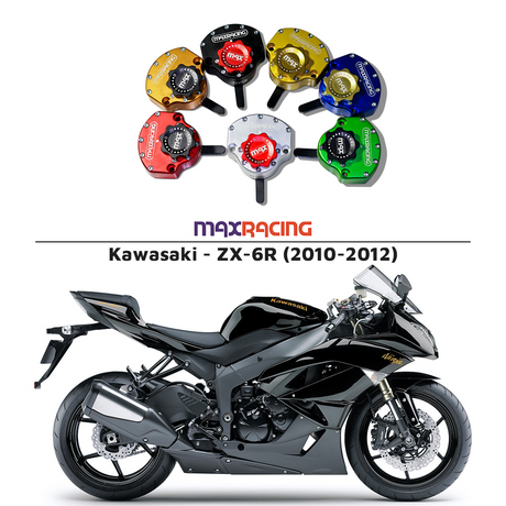 MaxRacing MAX20 Steering Damper - Kawasaki - ZX-6R (2010-2012) Base Color: Black Regulator Color: Black