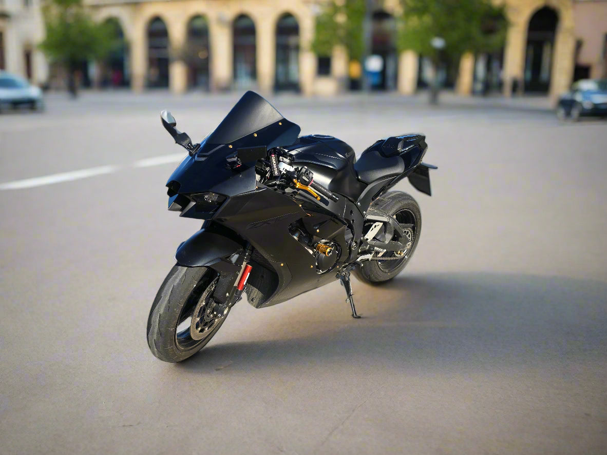 Black 2025 Kawasaki ZX-10R Procton Gold Frame Sliders Gold brake Clutch levers