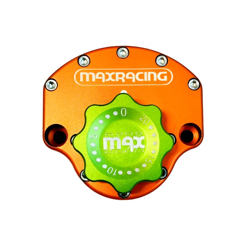 MaxRacing MAX20 Steering Damper - Suzuki - Bandit 1200 N - Fat Bar (2000-up) Base Color: Orange Regulator Color: Green