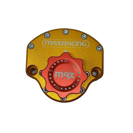 MaxRacing MAX20 Steering Damper - Triumph - Tiger Explorer 1200 (2014-up) Base Color: Orange Regulator Color: Red