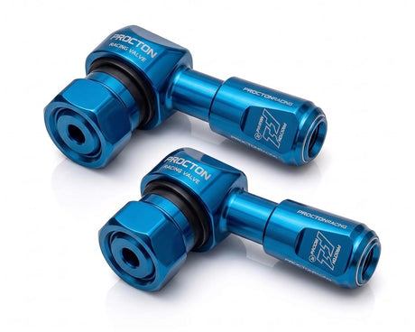 Procton 90 Degree Angled Motorcycle Valve Stem - Light Blue