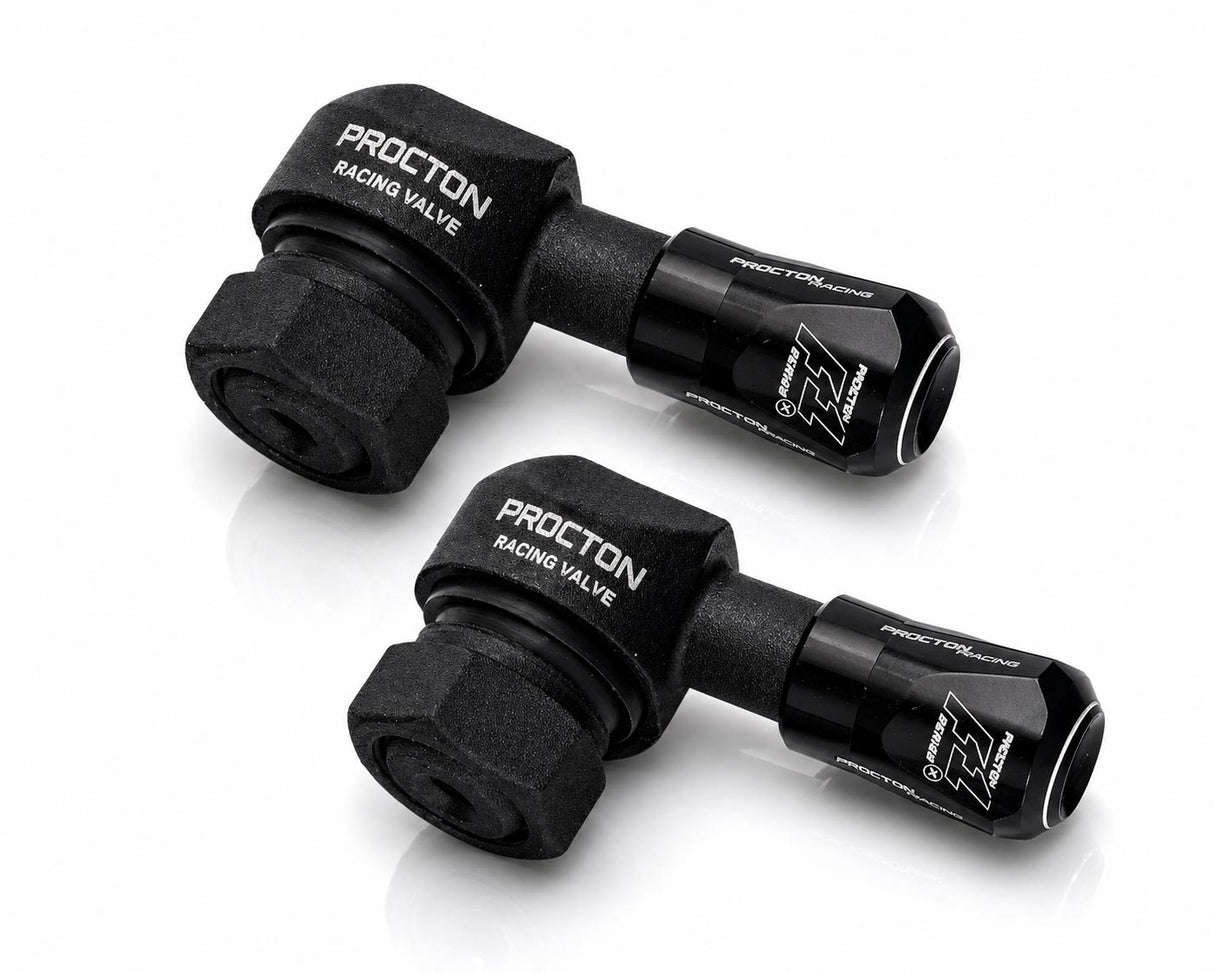 Procton 90 Degree Angled Motorcycle Valve Stem - Matte Black