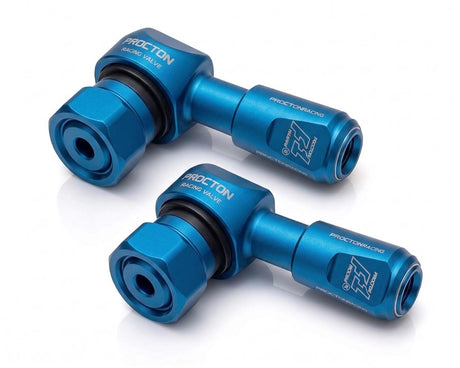 Procton 90 Degree Angled Motorcycle Valve Stem - Matte Light Blue