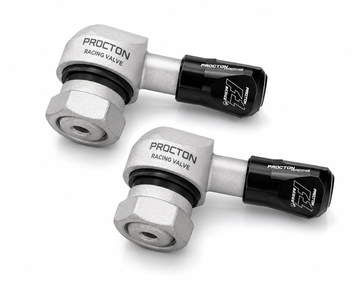 Procton 90 Degree Angled Motorcycle Valve Stem - Matte White