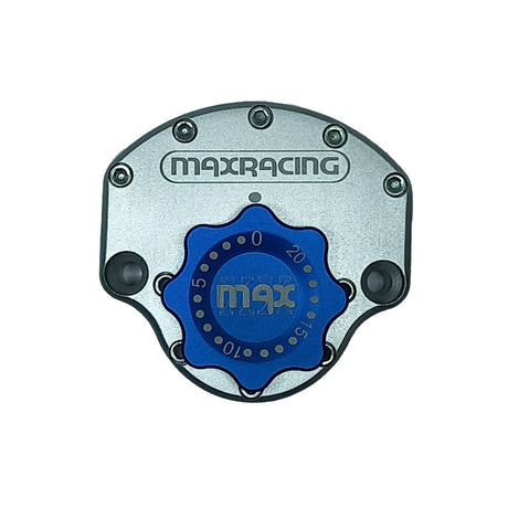 MaxRacing MAX20 Steering Damper - Triumph - Daytona 675 R (2013-up) Base Color: Silver Regulator Color: Blue