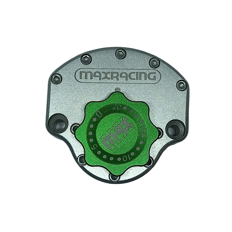 MaxRacing MAX20 Steering Damper - KTM - Super Duke 690 Base Color: Silver Regulator Color: Green