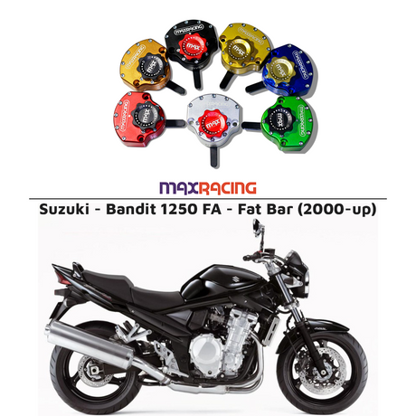 MaxRacing MAX20 Steering Damper - Suzuki - Bandit 1250 FA - Fat Bar (2000-up) Base Color: Black Regulator Color: Black