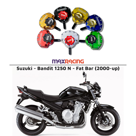 MaxRacing MAX20 Steering Damper - Suzuki - Bandit 1250 N - Fat Bar (2000-up) Base Color: Black Regulator Color: Black