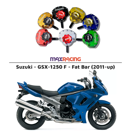 MaxRacing MAX20 Steering Damper - Suzuki - GSX-1250 F - Fat Bar (2011-up) Base Color: Black Regulator Color: Black