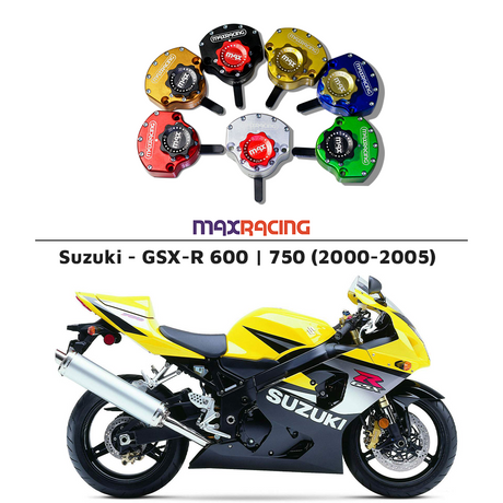 MaxRacing MAX20 Steering Damper - Suzuki - GSX-R 600 | 750 (2000-2005) Base Color: Black Regulator Color: Black