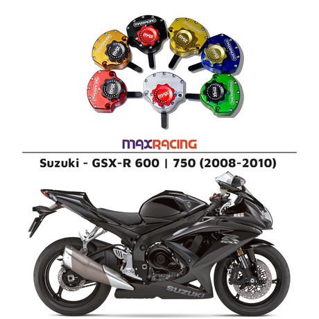 MaxRacing MAX20 Steering Damper - Suzuki - GSX-R 600 | 750 (2008-2010) Base Color: Black Regulator Color: Black