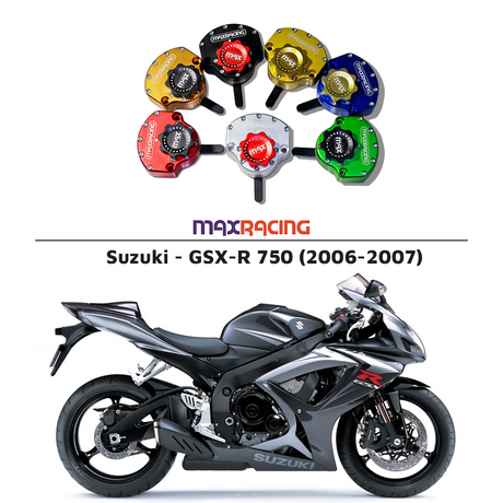 MaxRacing MAX20 Steering Damper - Suzuki - GSX-R 600 | 750 (2006-2007) Base Color: Black Regulator Color: Black